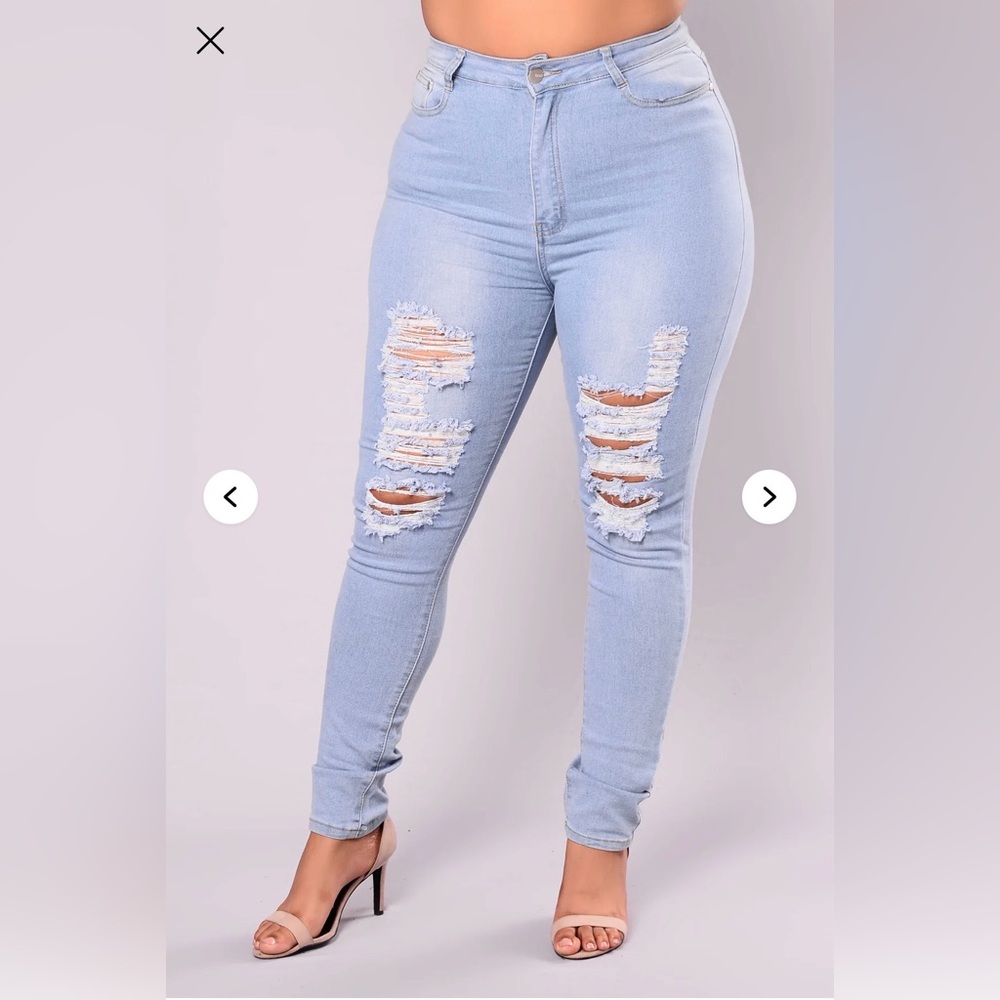Light Blue Distressed Women Jeans